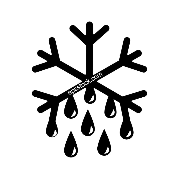 Defrost symbol, black isolated silhouette