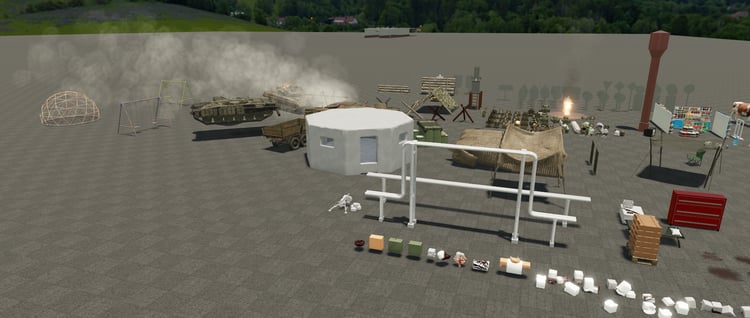 Roblox military props pack with tanks vehicles and battlefield assets