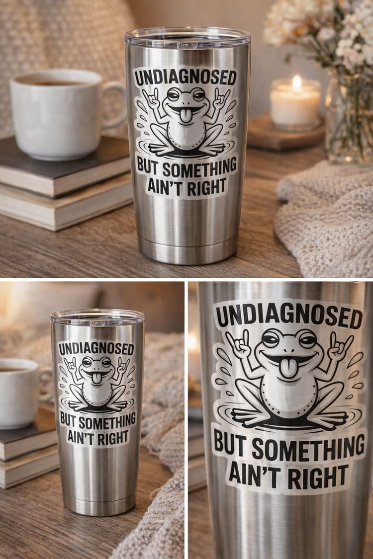 Undiagnosed Tumbler – Funny Chaos Cup for Daily Vibes