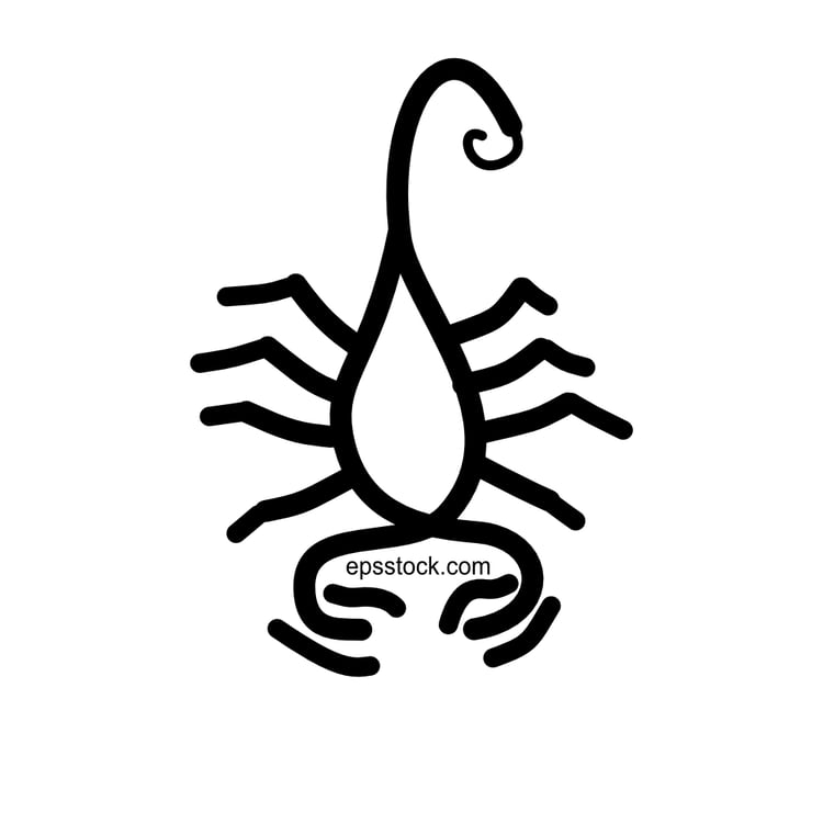 Scorpio symbol, black isolated silhouette