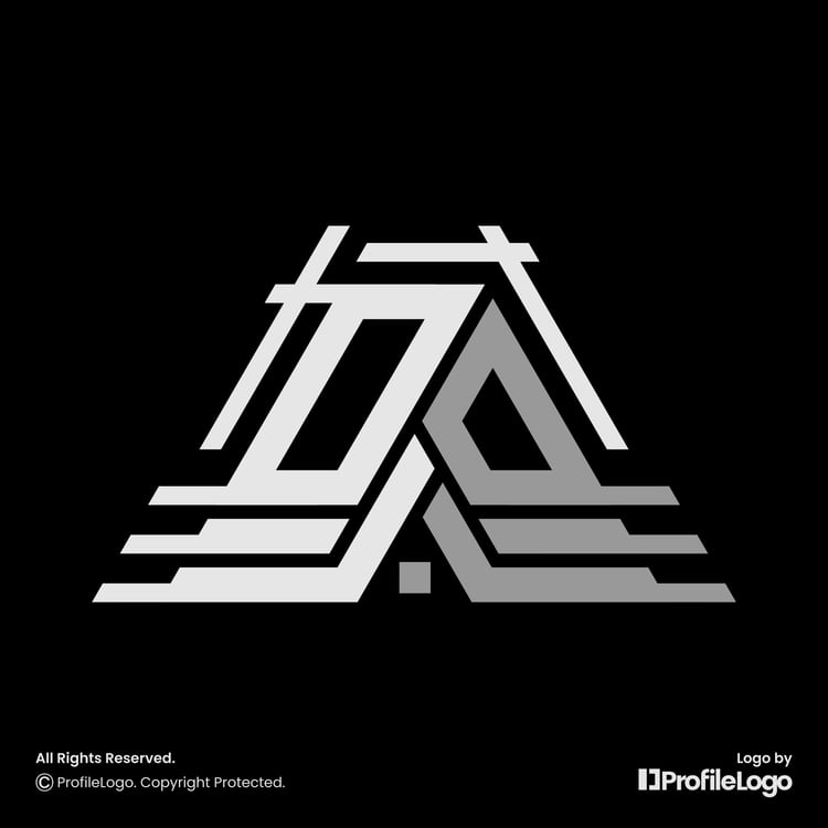 Construction home structure letter A logo for sale by ProfileLogo with black background