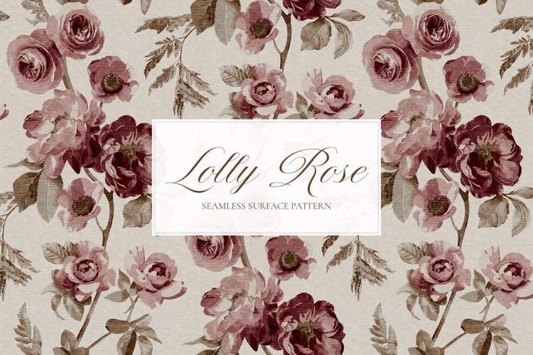 Mauve vintage rose seamless pattern design