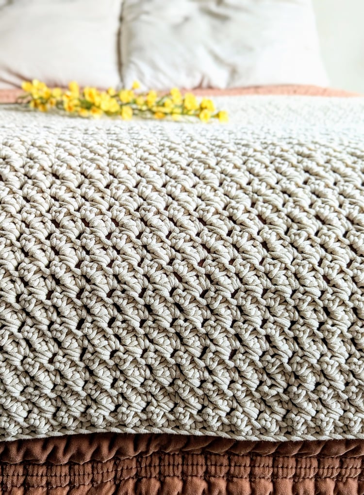 Blossom Blanket on Bed