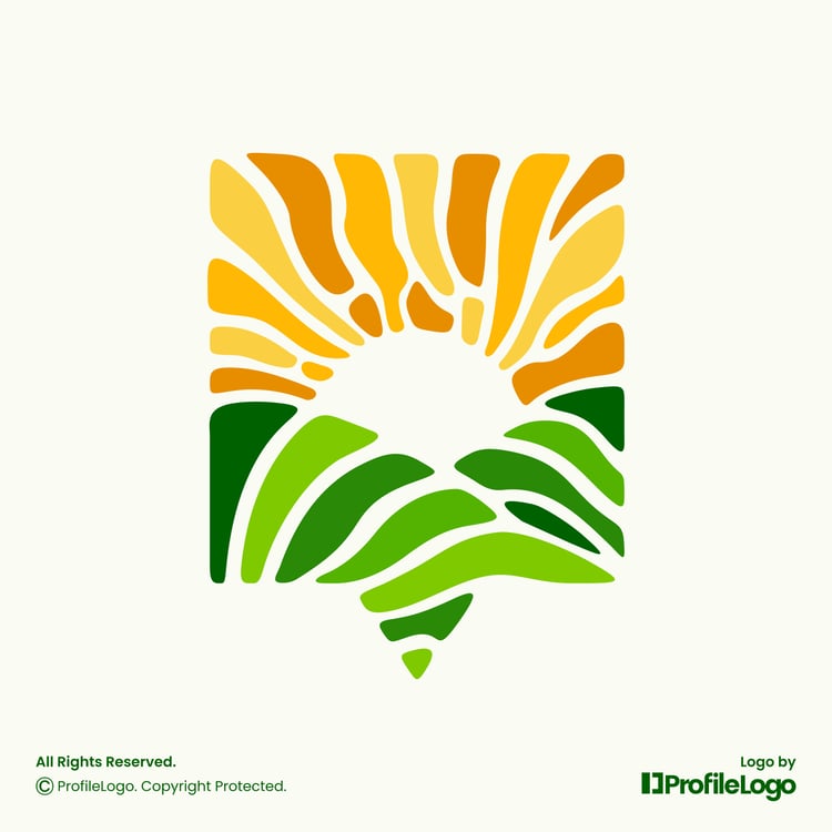 Organic sun agriculture chat logo for sale by ProfileLogo with light background