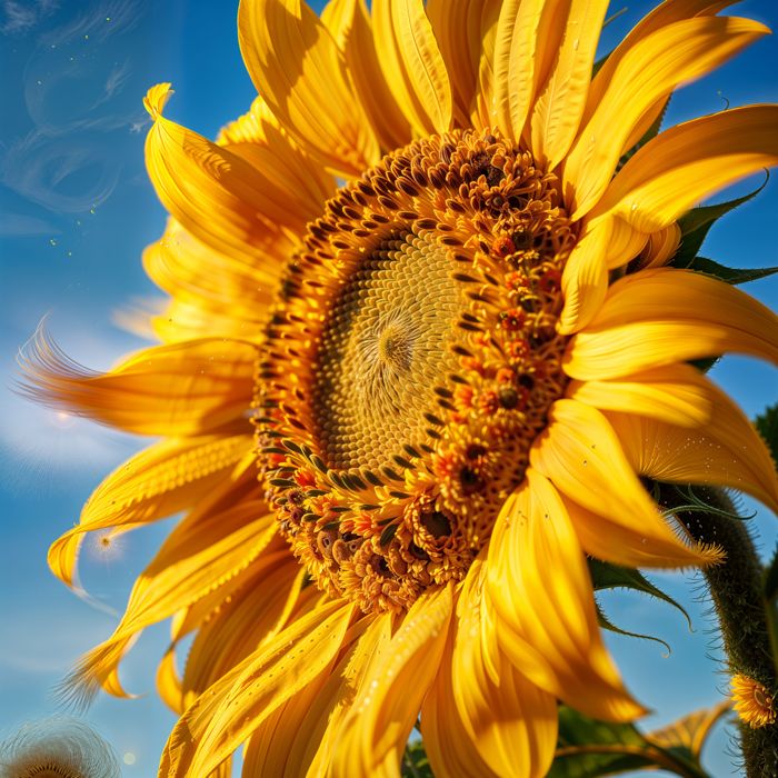 Sunflower, Flower, Closeup, Photography, Bloom, Garden - Ai Generated
