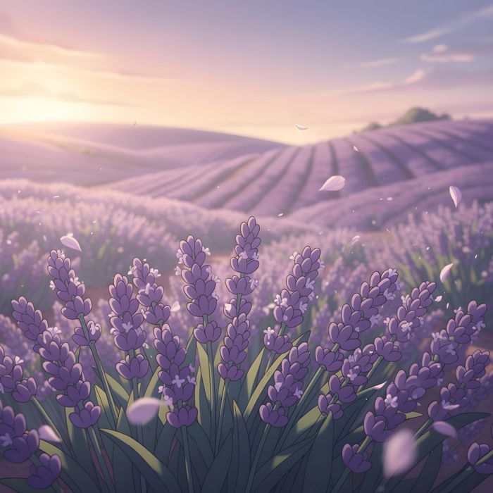 Lavender flowers, Flower, Morning, Garden, Bloom, Wallpaper, Digital Art - Ai Generated