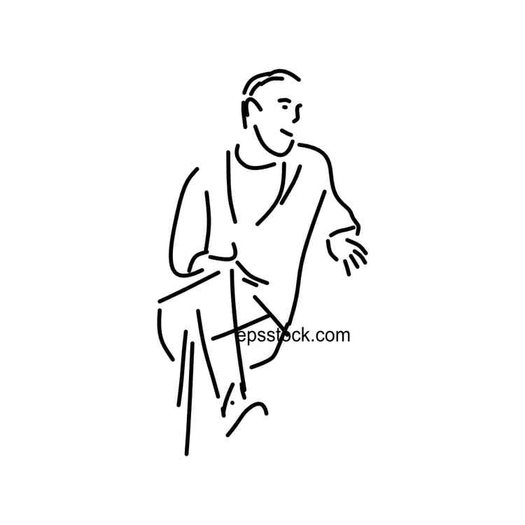 Man telling a story, black vector silhouette