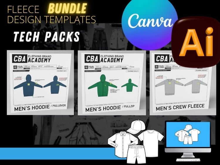 Fleece Bundle - All fleece tech packs on CBA Clothing Brand Academy