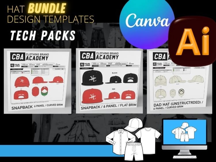 HAT Bundle - All hat tech packs on CBA Clothing Brand Academy