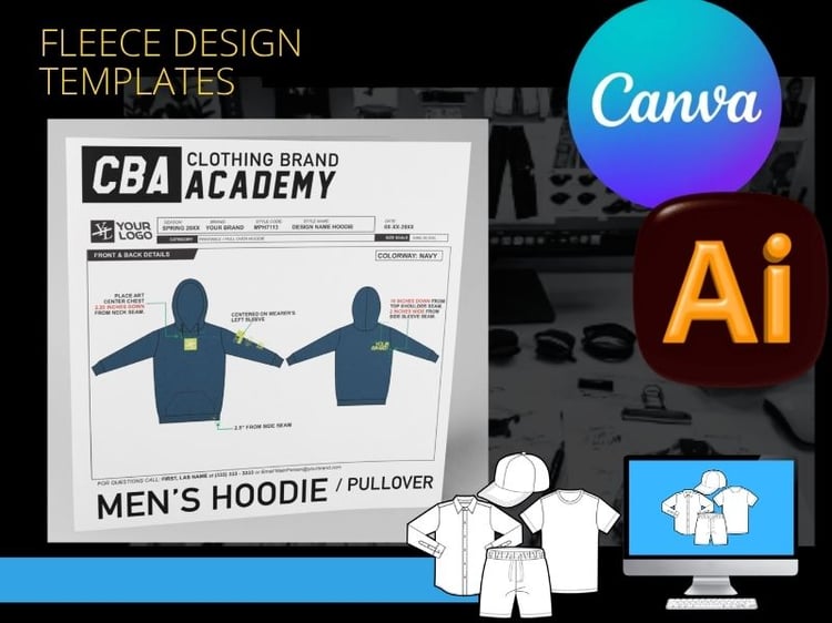 FLEECE Hoodie Pullover Tech Pack- CBA Clothing Brand