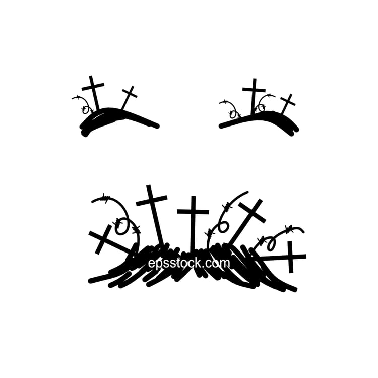 Gulag symbol, black isolated vector silhouette