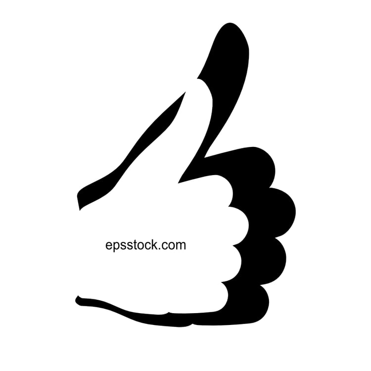 Double Thumb Up, ,black isolated vector silhouette