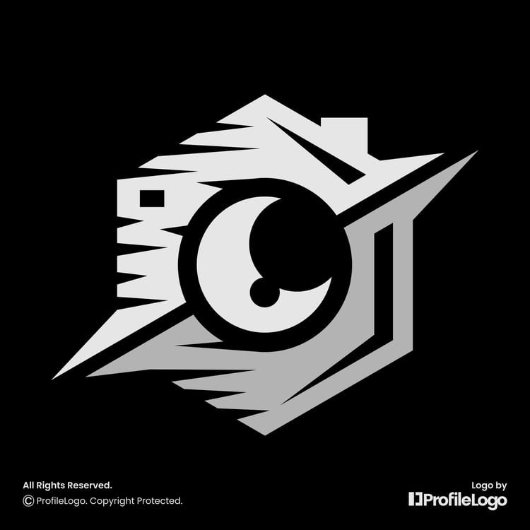 Modern camera home photography logo for sale by ProfileLogo with black background