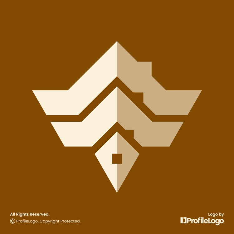 Elegant building home letter T logo for sale by ProfileLogo with dark brown background