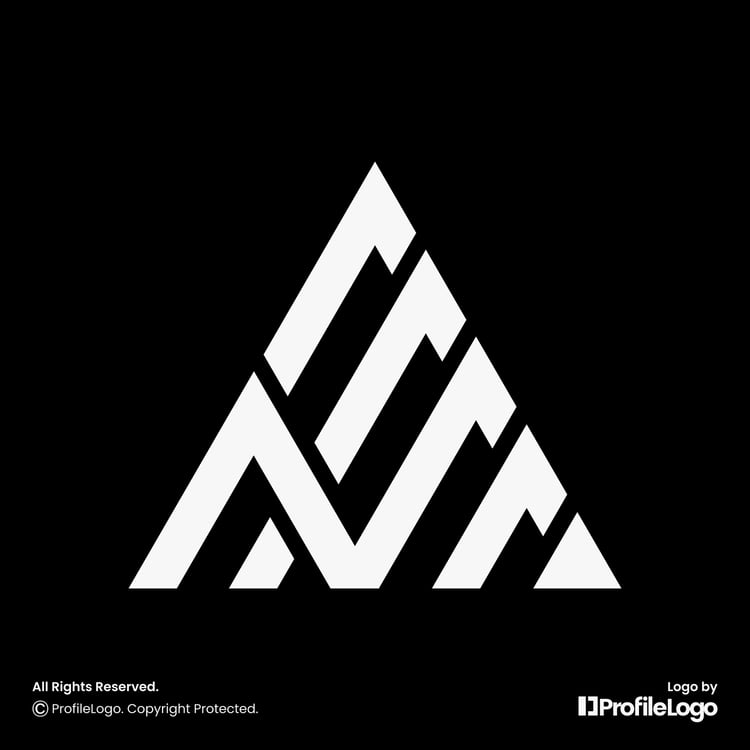 Minimalist stripe line letter N logo for sale by ProfileLogo with black background