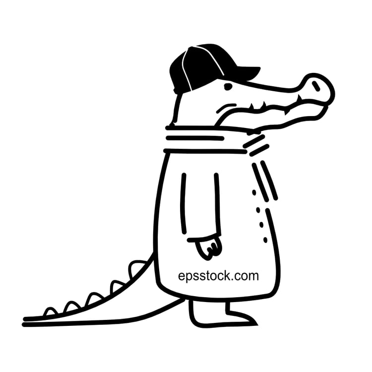crocodile symbol, black isolated vector silhouette