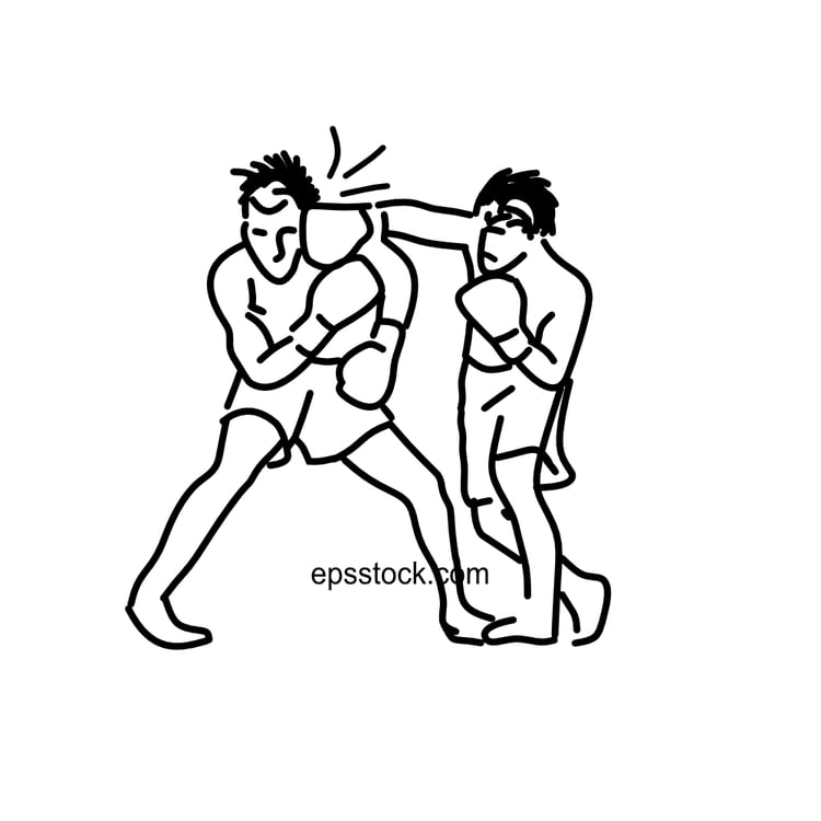 box fighters, black isolated vector silhouette