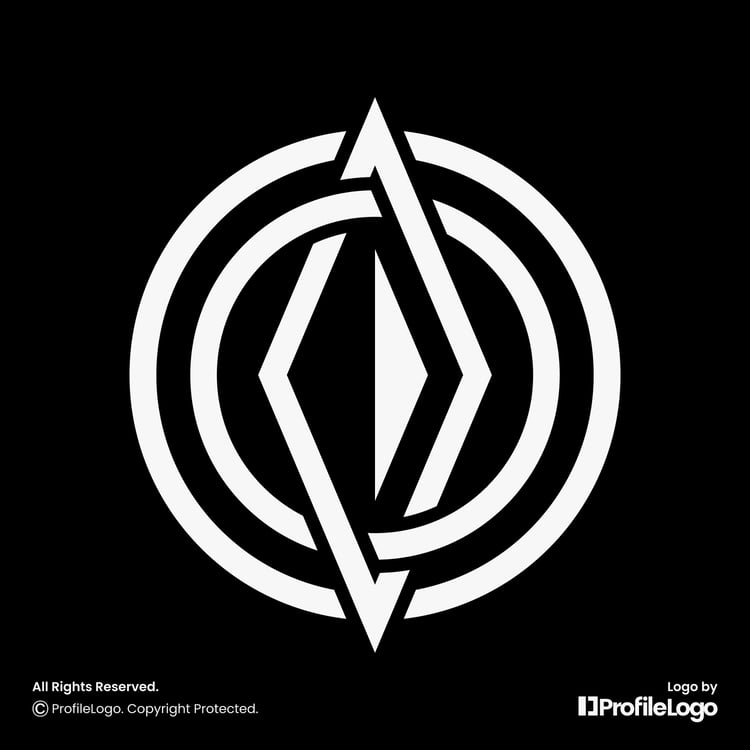 Minimalist line diamond jewelry logo for sale by ProfileLogo with black background