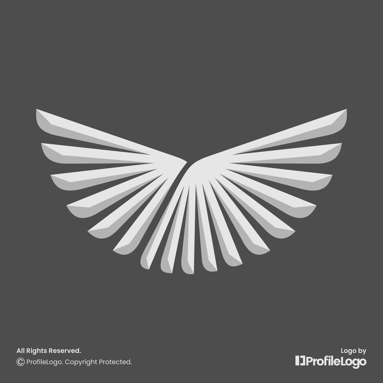 Luxury abstract bird wing logo for sale by ProfileLogo with dark brown background