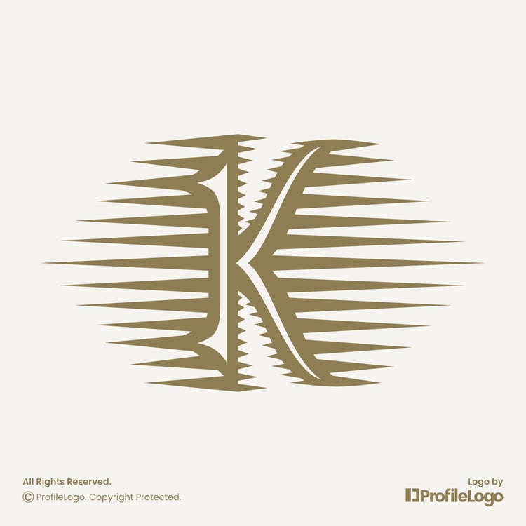 Dynamic motion line letter K logo for sale by ProfileLogo with light background