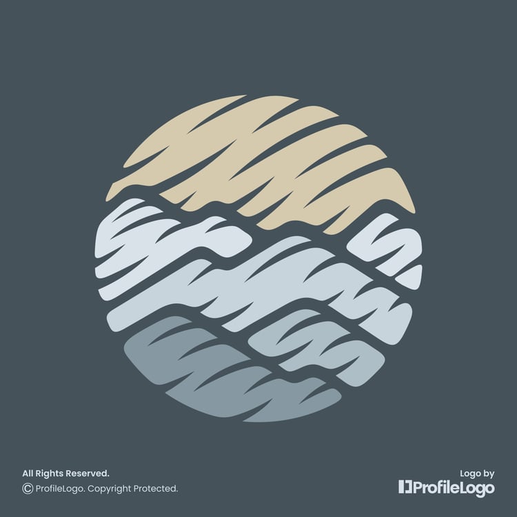 Vintage sun mountain hill logo for sale by ProfileLogo with dark blue background