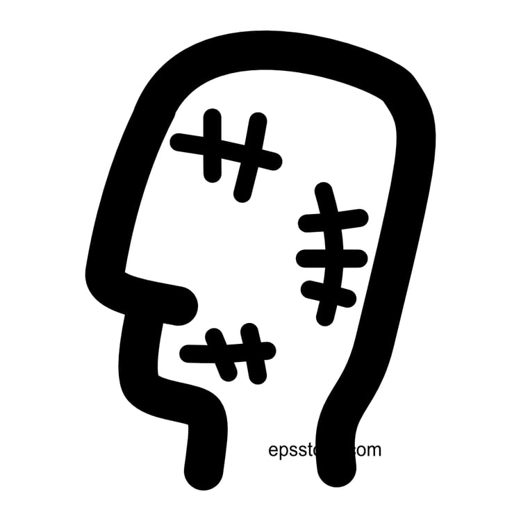 Man in bandages, black isolated vector silhouette