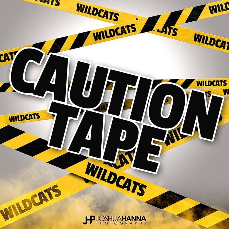 Caution Tape, Photoshop Template, Digital Background, Sports Design, Senior Pics, Media Day, Photo Day, School Pictures, Modern, Clean, Epic, New