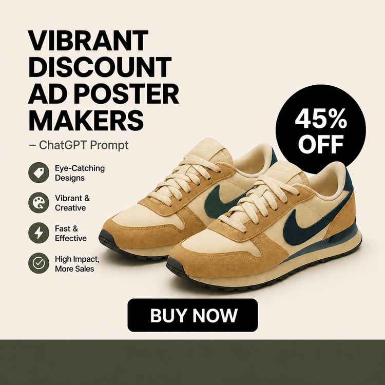 Vibrant Discount Ad Poster Makers - ChatGPT Image Prompt