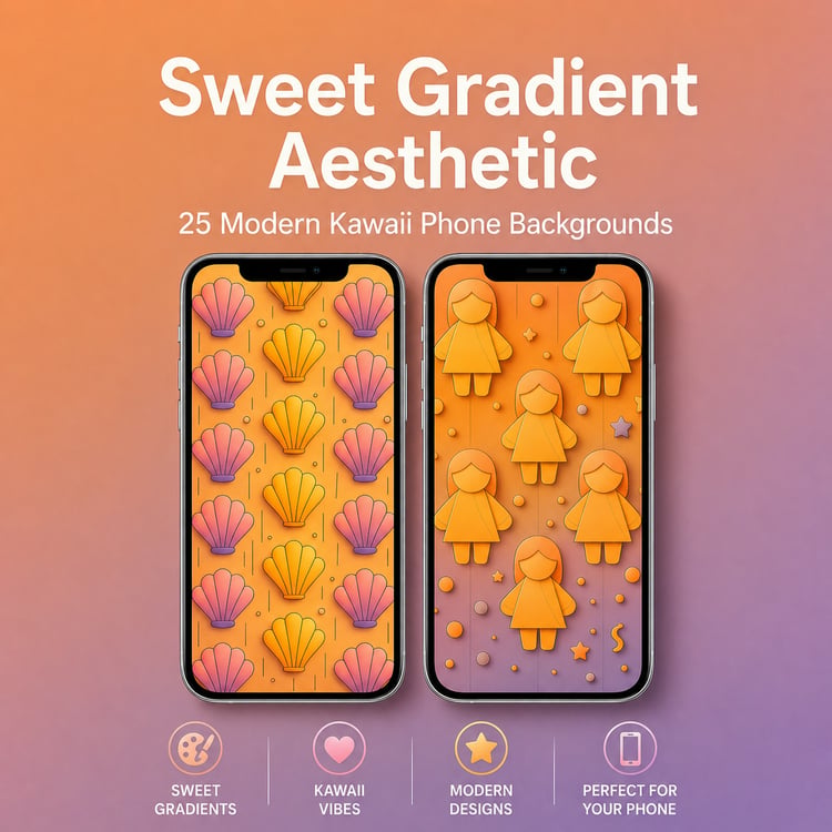 Sweet Gradient Aesthetic – 25 Modern Kawaii Phone Backgrounds