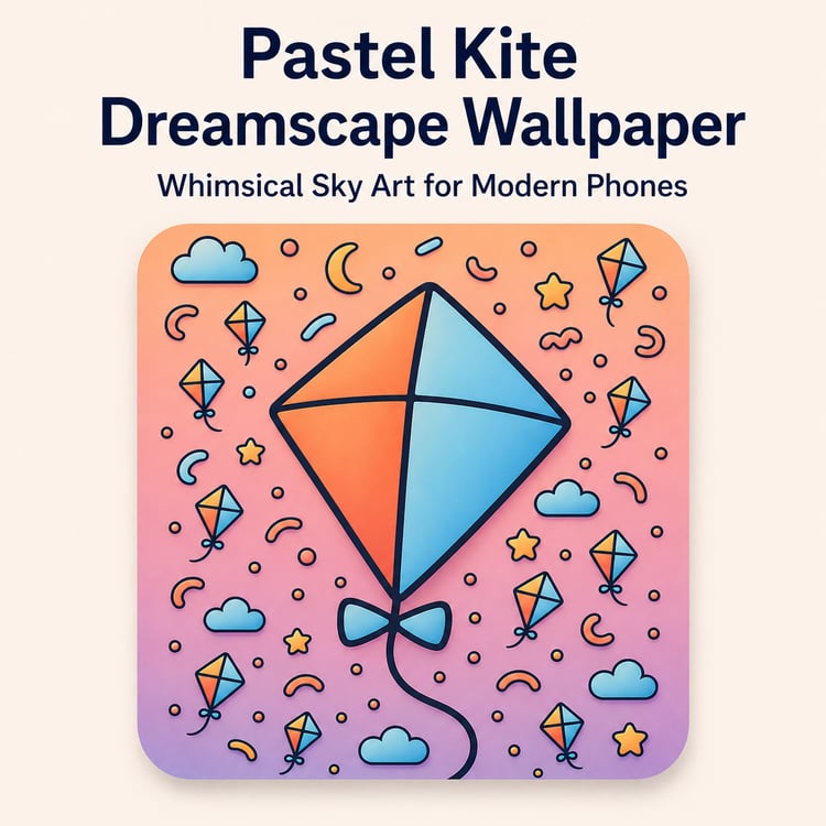 Pastel Kite Dreamscape Wallpaper – Whimsical Sky Art for Modern Phones