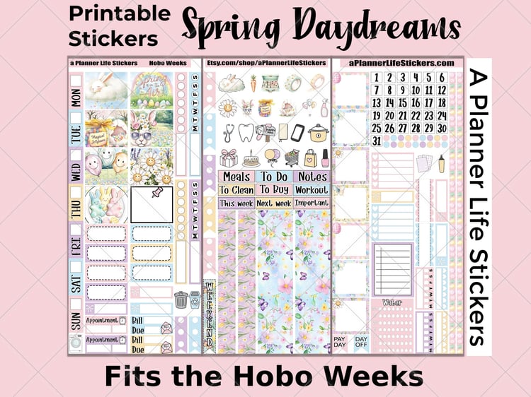 A Planner Life Stickers - Hobo Weeks Printable Stickers