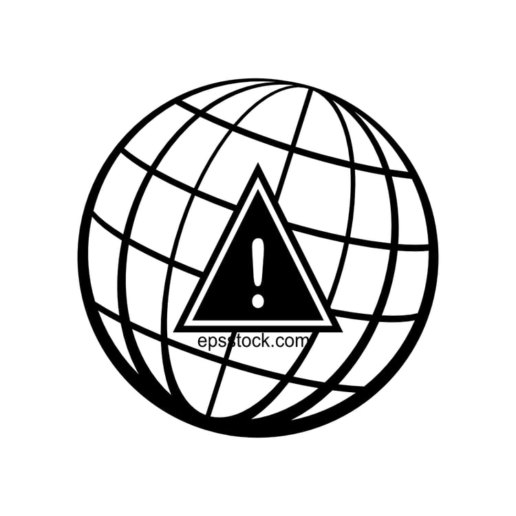 global crisis, black isolated vector silhouette