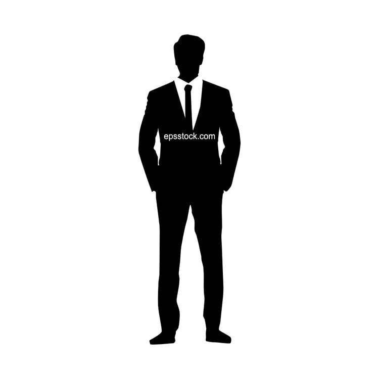 businessman symbol, black isolated vector silhouette