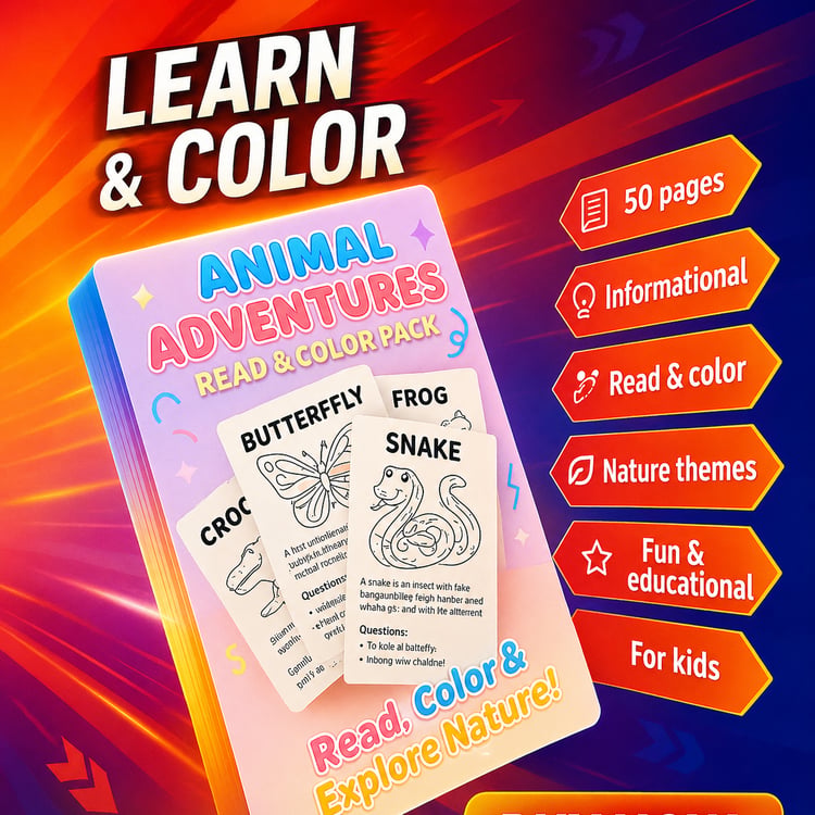 Learn & Color: Kids Activity Sheets Bundle