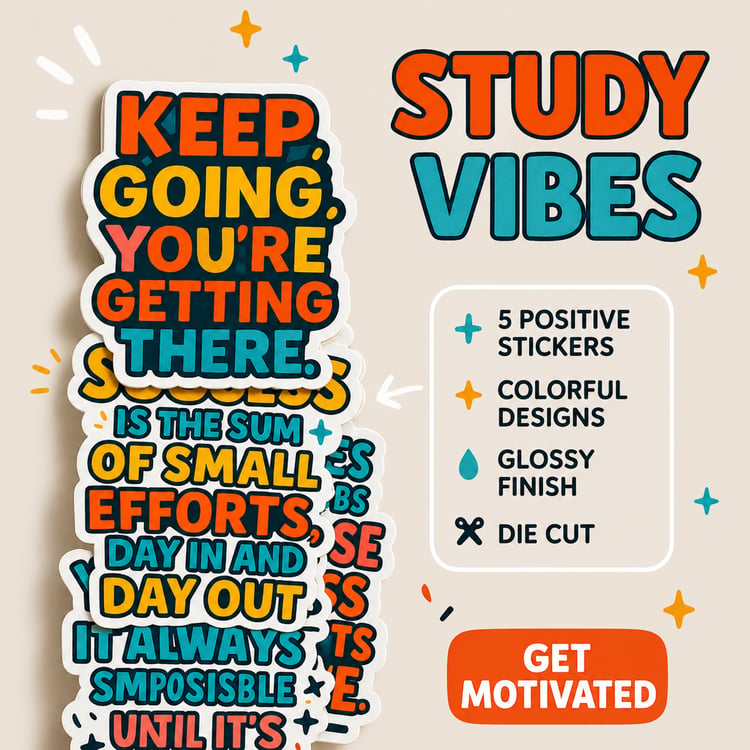 Study Vibes: 5 Positive Stickers to Keep You Motivated