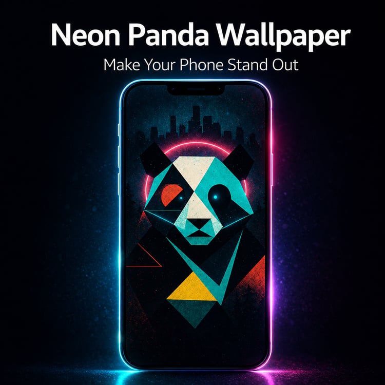 Neon Panda Phone Wallpaper (Futuristic Style)