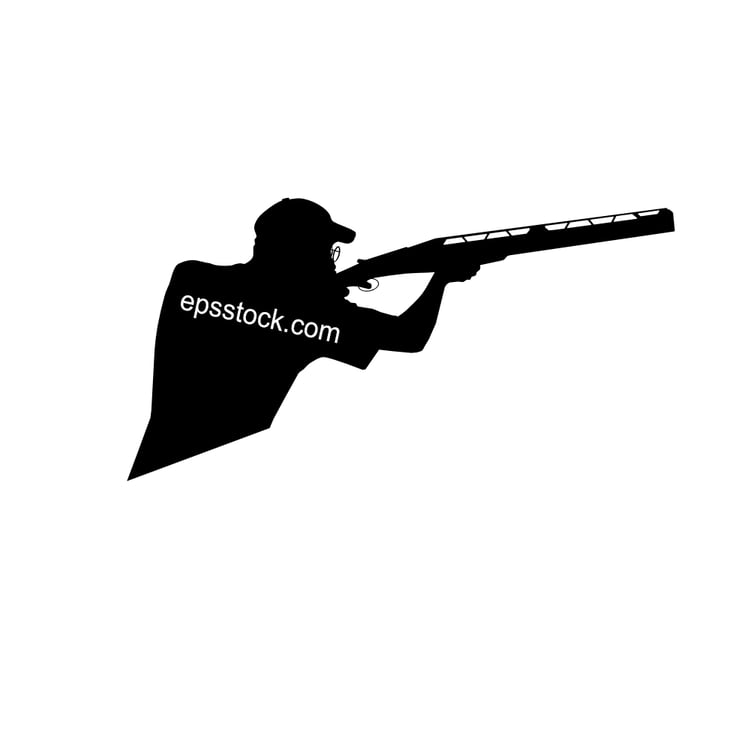 sport Shooting, black isolated vector silhouette