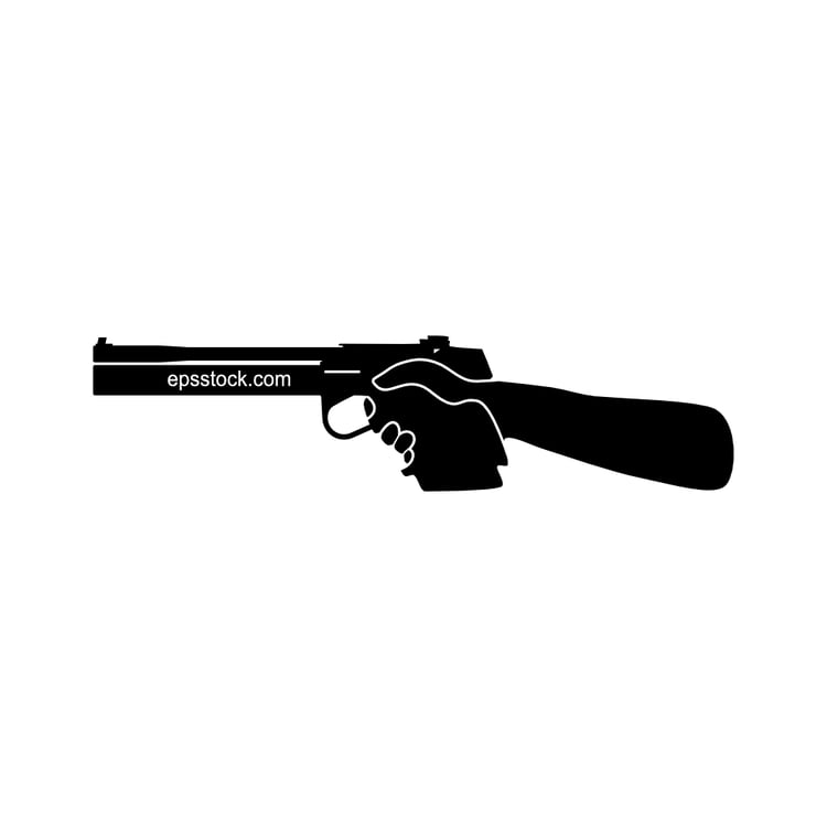 Ace shooter, black isolated vector silhouette