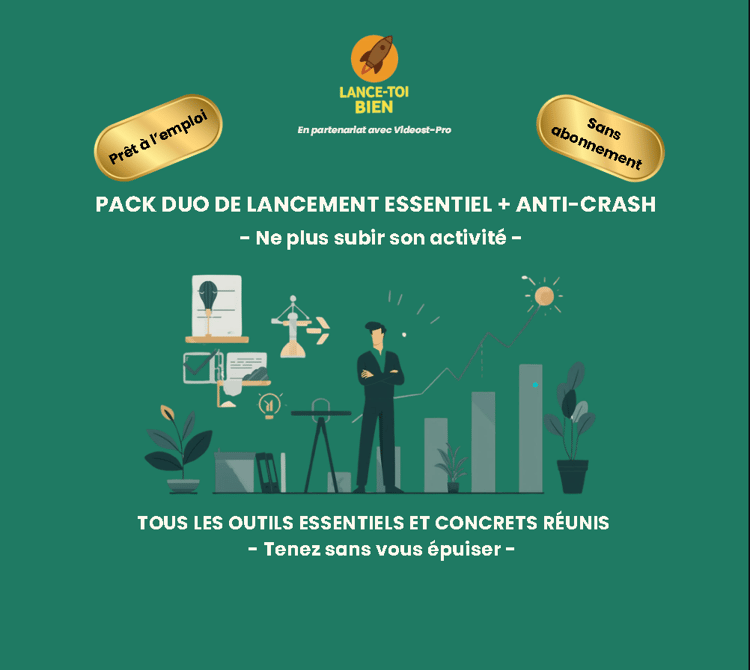 Pack Essentiel et Anti-Crash avec outils pour gérer son activité, suivre sa trésorerie et tenir dans la durée