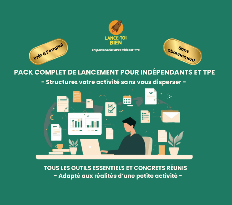 Pack de lancement pour indépendants et TPE avec outils de devis, facturation, trésorerie et relances pour démarrer une activité en 2026