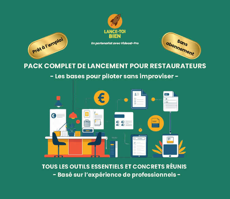 Pack complet gestion restaurateurs Excel français stock trésorerie coût matière