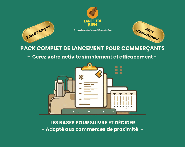 Pack complet gestion commerçants Excel français stock marges trésorerie