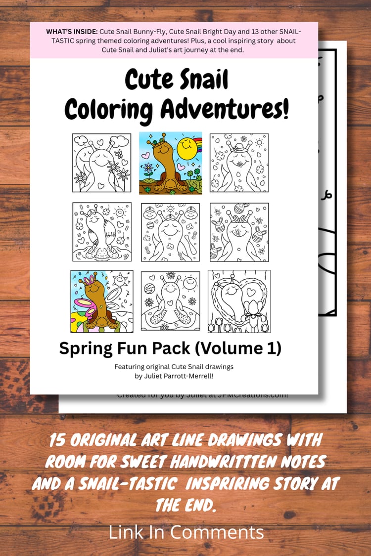Cute Snail Spring Coloring Book (front Cover)