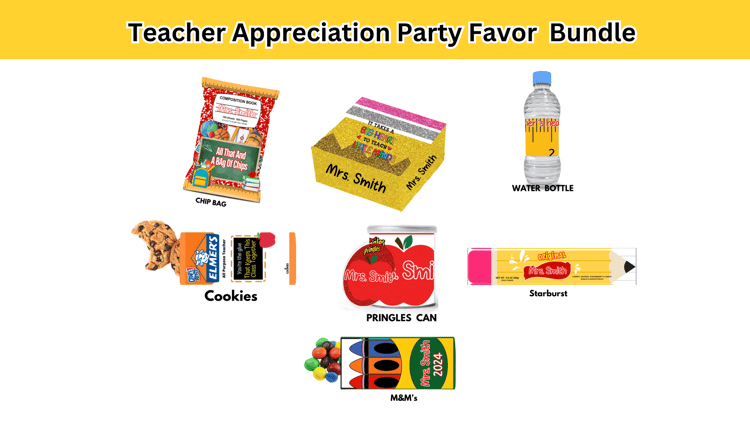 teacher, party favor, teacher appreciation, teacher gifts, bundle