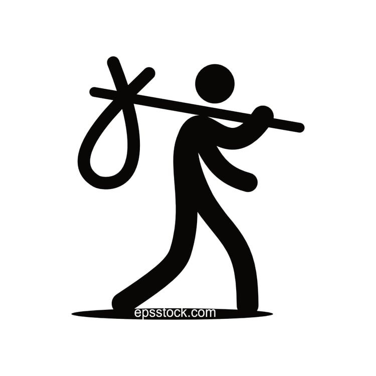Emigrant logo, black isolated vector silhouette