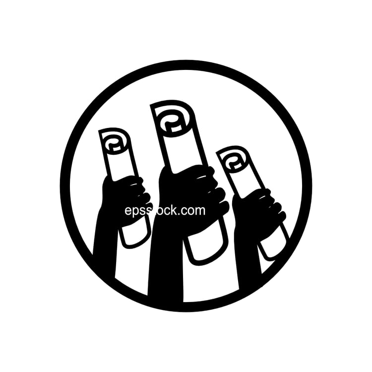 Labor market, black isolated vector silhouette