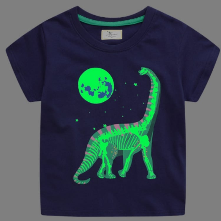 Close-up kids T-shirt collar stitching detail cotton fabric