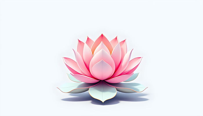 Pink Lotus Flower, Isolated, White Background, 3D Rendered - Ai Generated