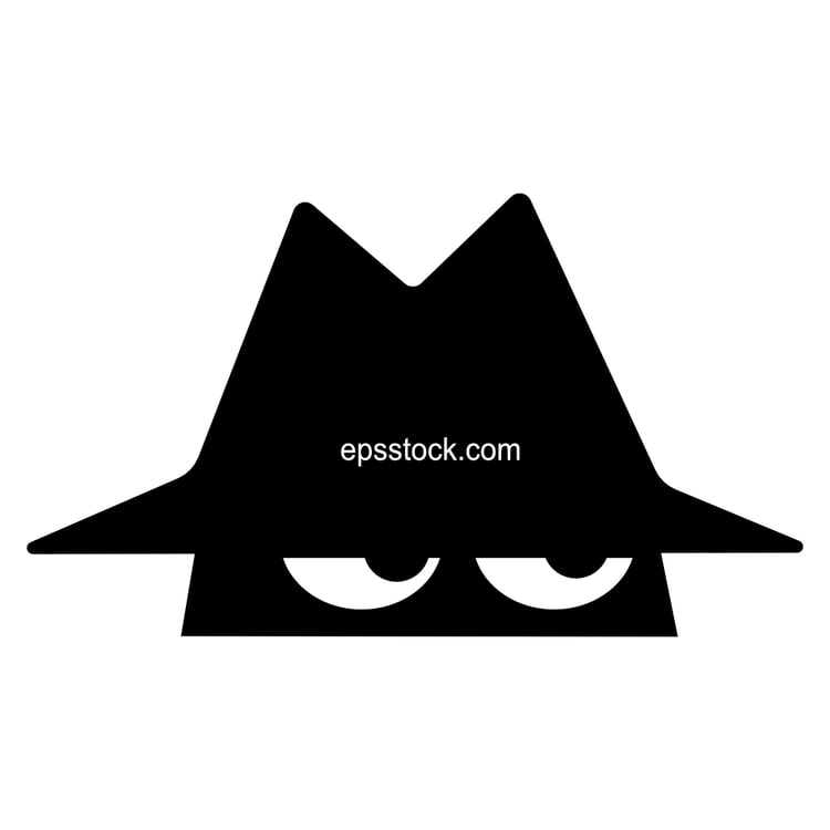 Spy symbol, black isolated vector silhouette
