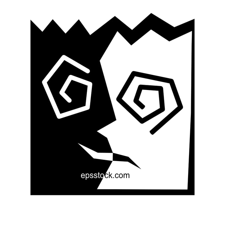 theater masks, black isolated vector silhouette